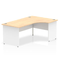 Dynamic Impulse 1800mm Right Crescent Desk Maple Top White Panel End Leg TT000116 DD