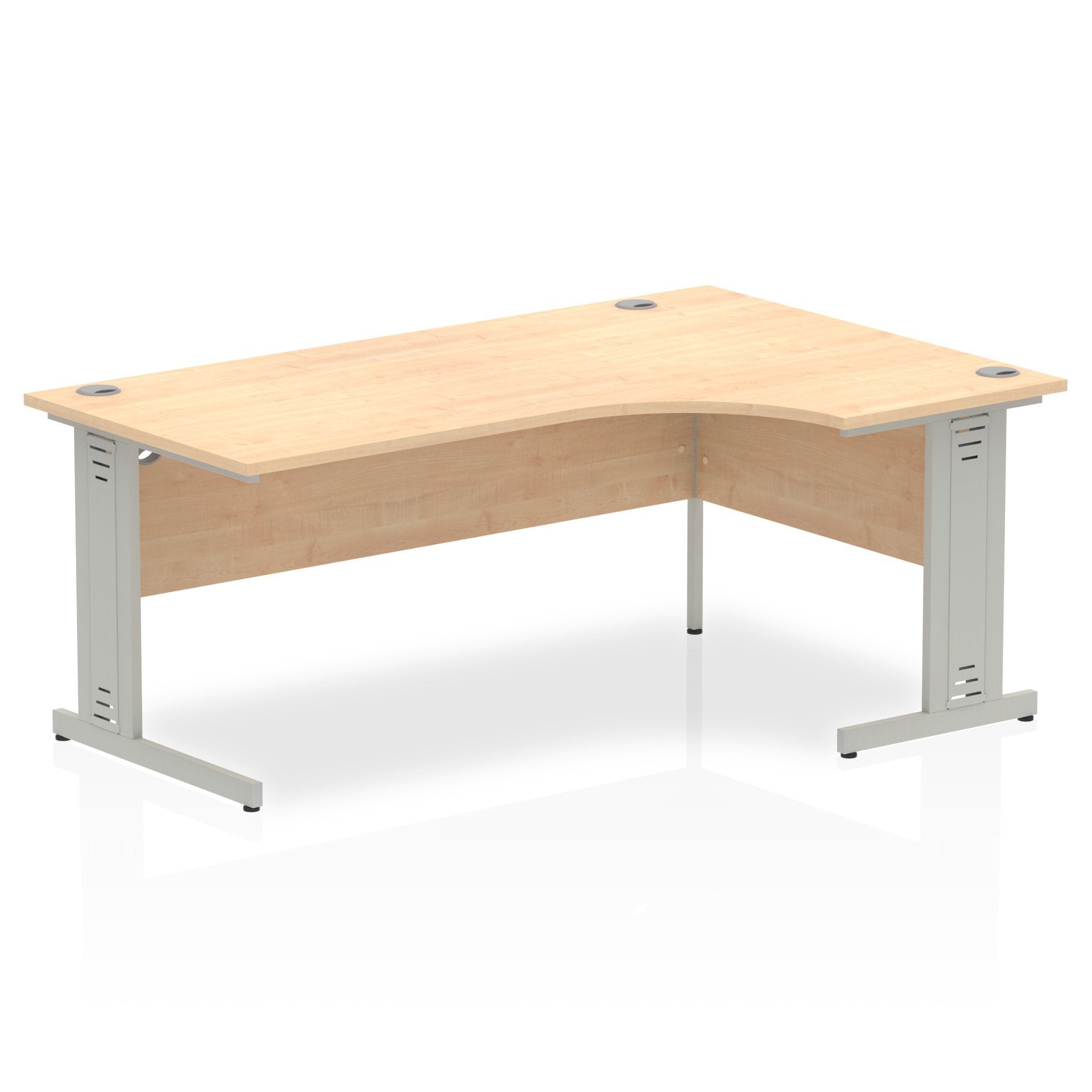 Dynamic Impulse 1800mm Right Crescent Desk Maple Top Silver Cable Managed Leg I000532 DD