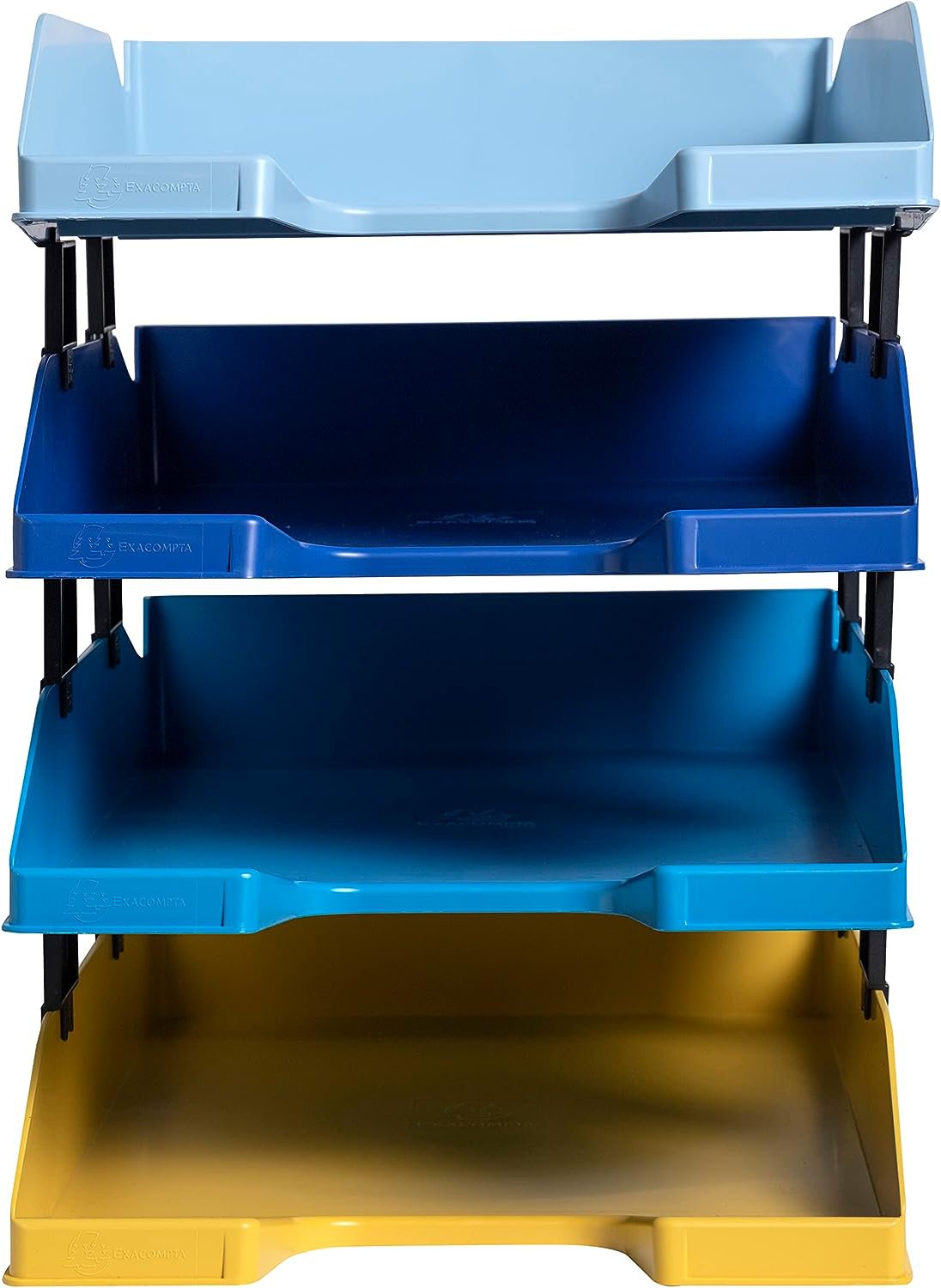 Exacompta Bee Blue Letter Tray Set 346 x 255 x 65mm Assorted Colours (Pack 4) - 113202SETD
