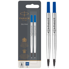Parker Quink Rollerball Refill for Rollerball Pens Medium Blue (Pack 2) 1950327