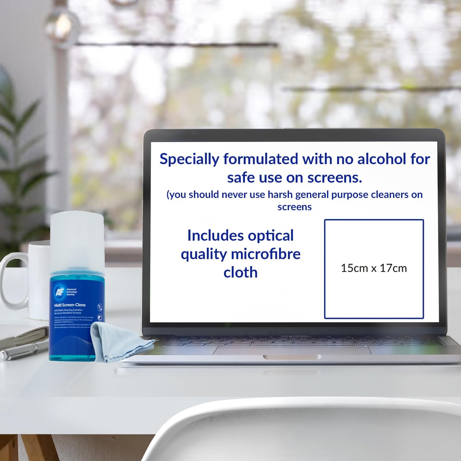 AF Multi-Screen Clene- Screen Cleaning Pump Spray with Micro Fibre Cloth - 200ml for Mobile Phones, TV's, Laptops, Monitors, LED, LCD, Plasma & Tablets - MCA_200MIF