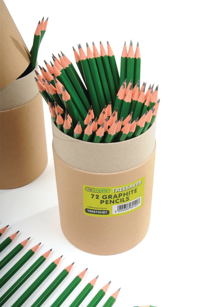Re:create Treesaver Wood Free HB Pencils (Tube 72) - TREE72HBT