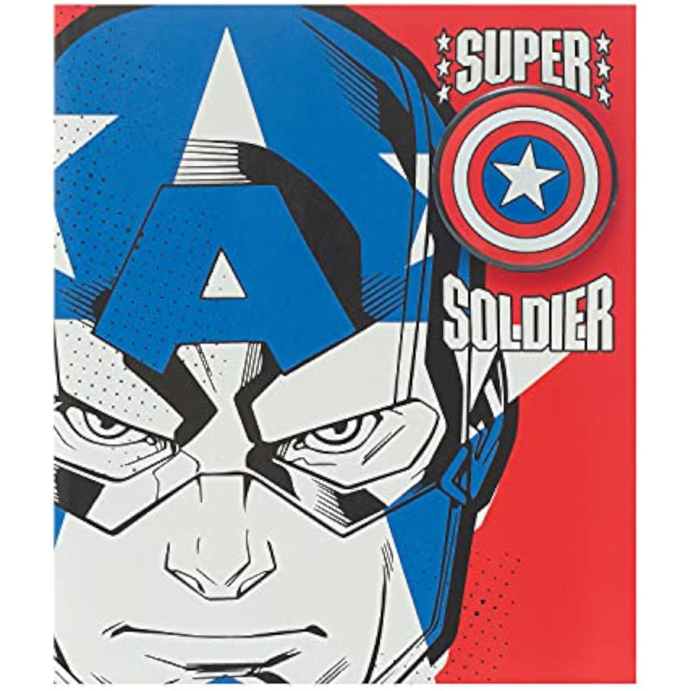 Disney Avengers Captain America Birthday Card with Badge