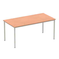 Impulse 1600mm Straight Table Beech Top Silver Box Frame Leg BF00104 DD