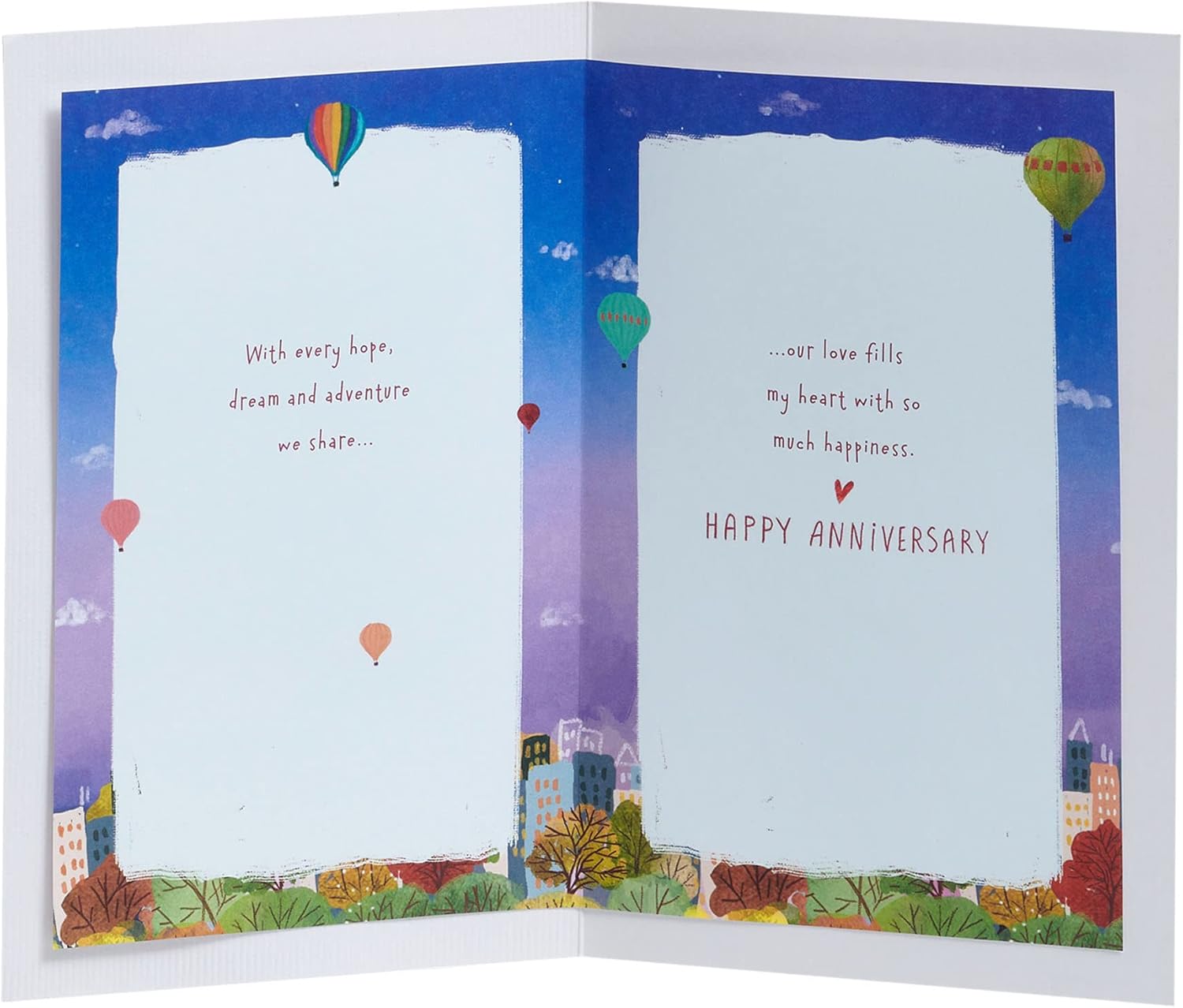 Colourful Hot Air Balloon Design Husband Anniversary Card