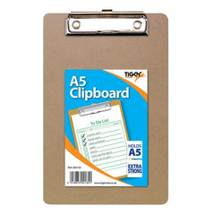 Tiger Masonite Hardboard Clipboard A5 Brown - 302135
