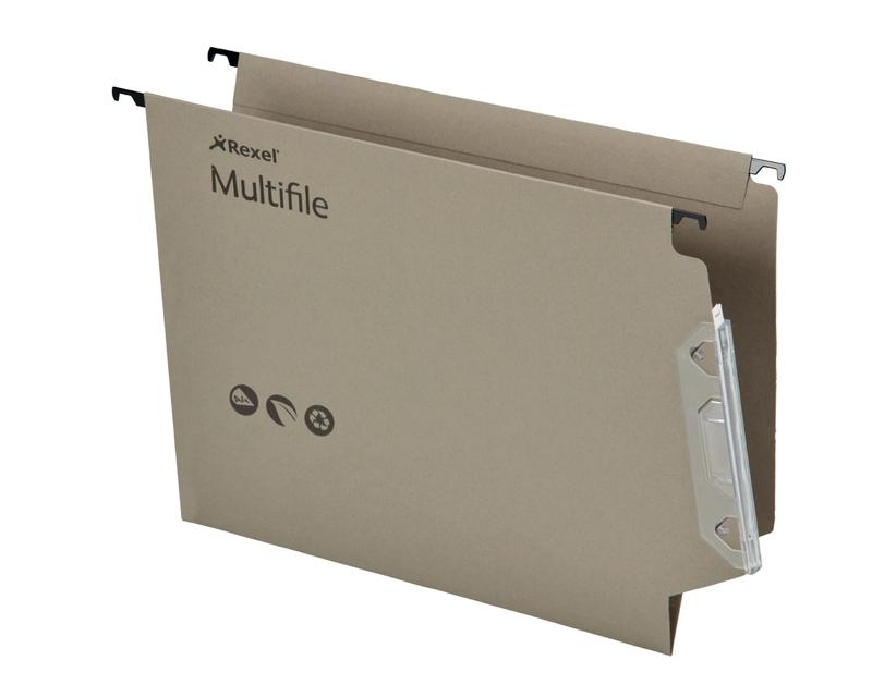 Rexel Multifile 330 A4 Lateral Suspension File Manilla 15mm V Base Green (Pack 50) 78080