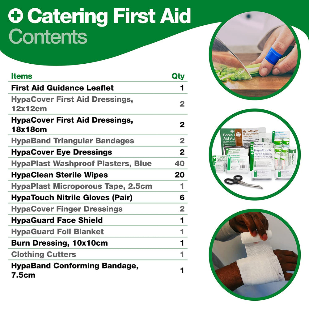 Safety First Aid Group K3170SM Economy Catering Kitchen First Aid Kit – Small, Fully Stocked for 1–10 Persons