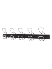 Alba 5 Double Hook Coat Hanger Wall Mounted Black/Metal - PMPRO5M