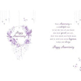 Nigel Quiney - Brother and Sister-in-Law Anniversary Card - Floral Wreath Dream Catcher - For Both of You - Silver Foil Finish
