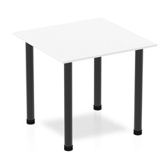 Dynamic Impulse 800mm Square Table White Top Black Post Leg BF00362 DD