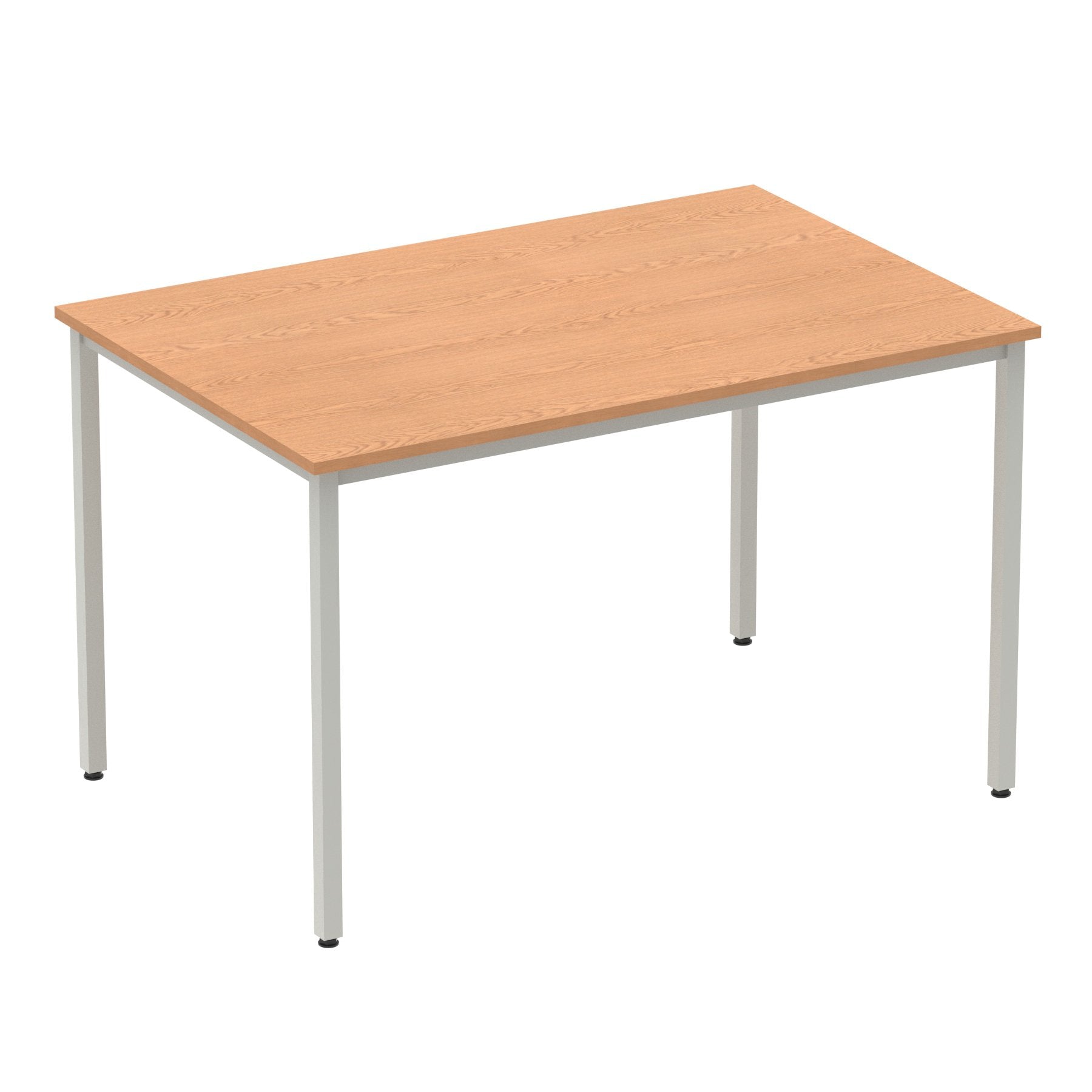 Impulse 1200mm Straight Table Oak Top Silver Box Frame Leg BF00128 DD