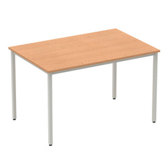 Impulse 1200mm Straight Table Oak Top Silver Box Frame Leg BF00128 DD