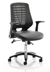 Relay Chair Leather Seat Black Back With Arms OP000117 DD