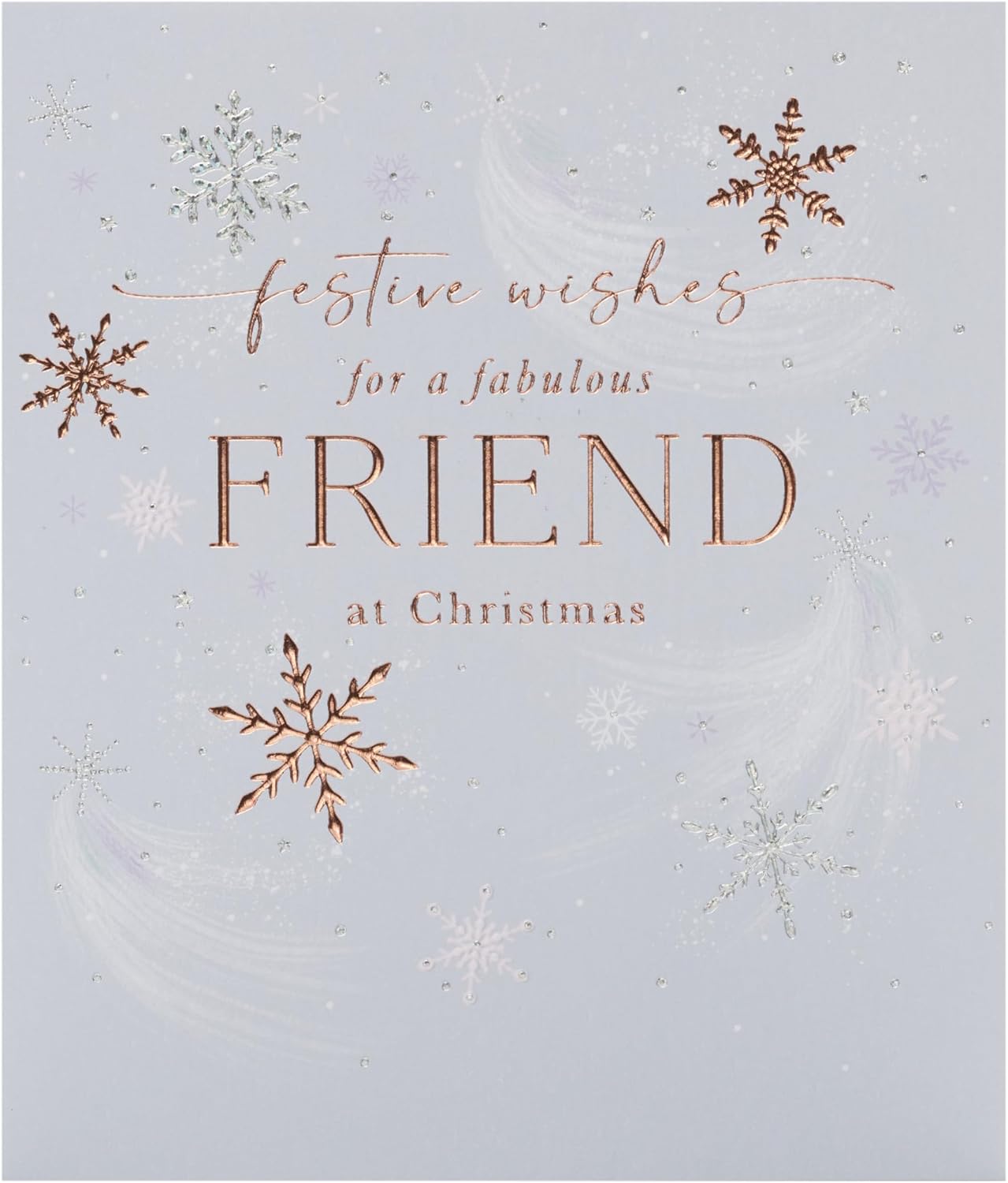 UK Greetings Christmas Card for Him, Her or Friend – Snowflakes Festive Design