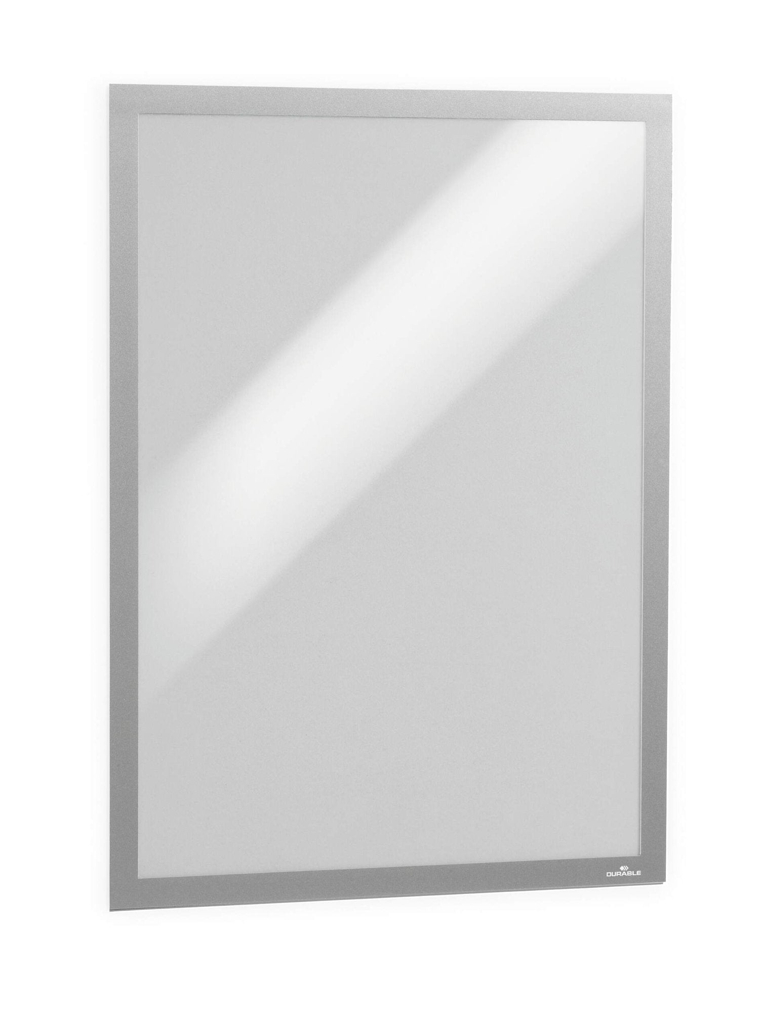 Durable DURAFRAME POSTER UV-Resistant Self-Adhesive Sign & Document Holder with Magnetic Frame A2 Silver - 505323