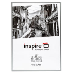 Photo Album Co Poster/Photo Frame A2 Aluminium Frame Plastic Front Silver - PAAFA2B