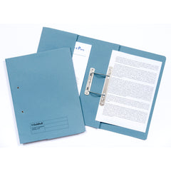 Guildhall Transfer Spring Transfer Pocket File Manilla Foolscap 315gsm Blue (Pack 25) - 349-BLUZ