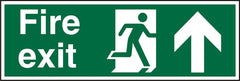 SECO Safe Procedure Safety Sign Fire Exit Man Running and Arrow Pointing Up Self Adhesive Vinyl 450 x 150mm - SP129SAV-450X150