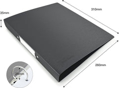 Rapesco Germ-Savvy® Antibacterial: A4 (2-Ring) PP Ring Binder, 35mm Spine – Black (1 Unit = 4 Binders)