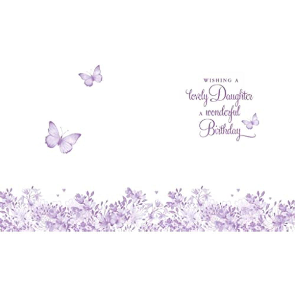Floral Border with Butterflies Beautiful Daughter Birthday Card