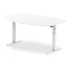 Dynamic High Gloss 1800mm Writable Boardroom Table White Top White Height Adjustable Leg I003567 DD