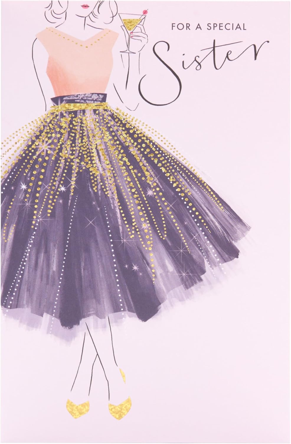 Pretty Dress Design Sister Birthday Card