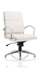 Classic Executive Medium Back Chair White with Chrome Glides KC0293 DD