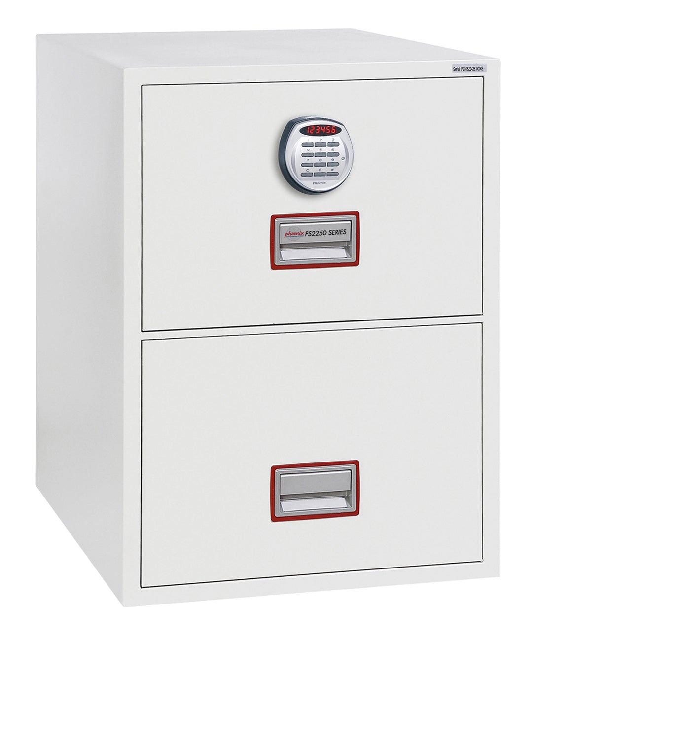 Phoenix Vertical Fire File 2 Drawer Filing Cabinet Elecronic Lock White FS2252E DD
