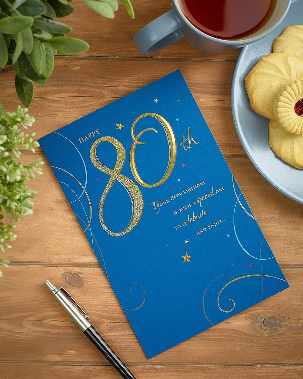 Happy Birthday 80th Greetings Card