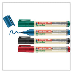 edding 28 EcoLine Whiteboard Marker Bullet Tip 1.5-3mm Line Assorted Colours (Pack 4) - 4-28-4