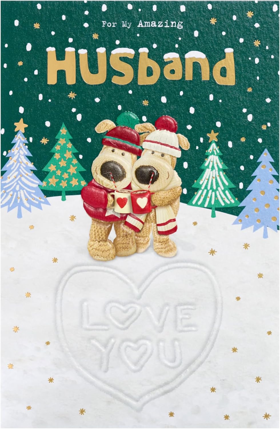 Boofle For My Amazing Husband Snowy Cuddle Bliss Cute Christmas Card