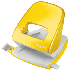 Leitz NeXXt WOW 2 Hole Metal Office Hole Punch 30 Sheet Yellow - 50081016