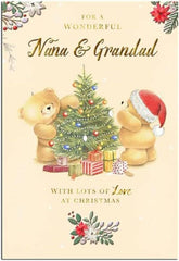 Christmas Greeting Card for Nana and Grandad with Festive Seasonal Design and Heartfelt Wishes