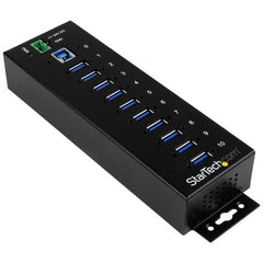 StarTech.com Rugged Metal 10 Port USB3.0 Hub DIN Rail