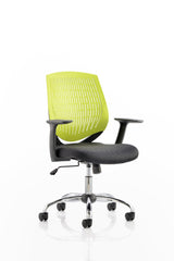 Dura Medium Back Task Operator Office Chair With Arms Green Back/Black Airmesh Seat - OP000016 DD