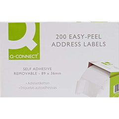 Q-Connect Self Adhesive White 89 x 36mm Address 200 Label Roll