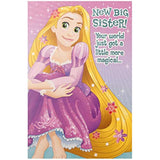 Hallmark New Big Sister Congratulations Card - Colourful Rapunzel Design from The Disney Princess Range