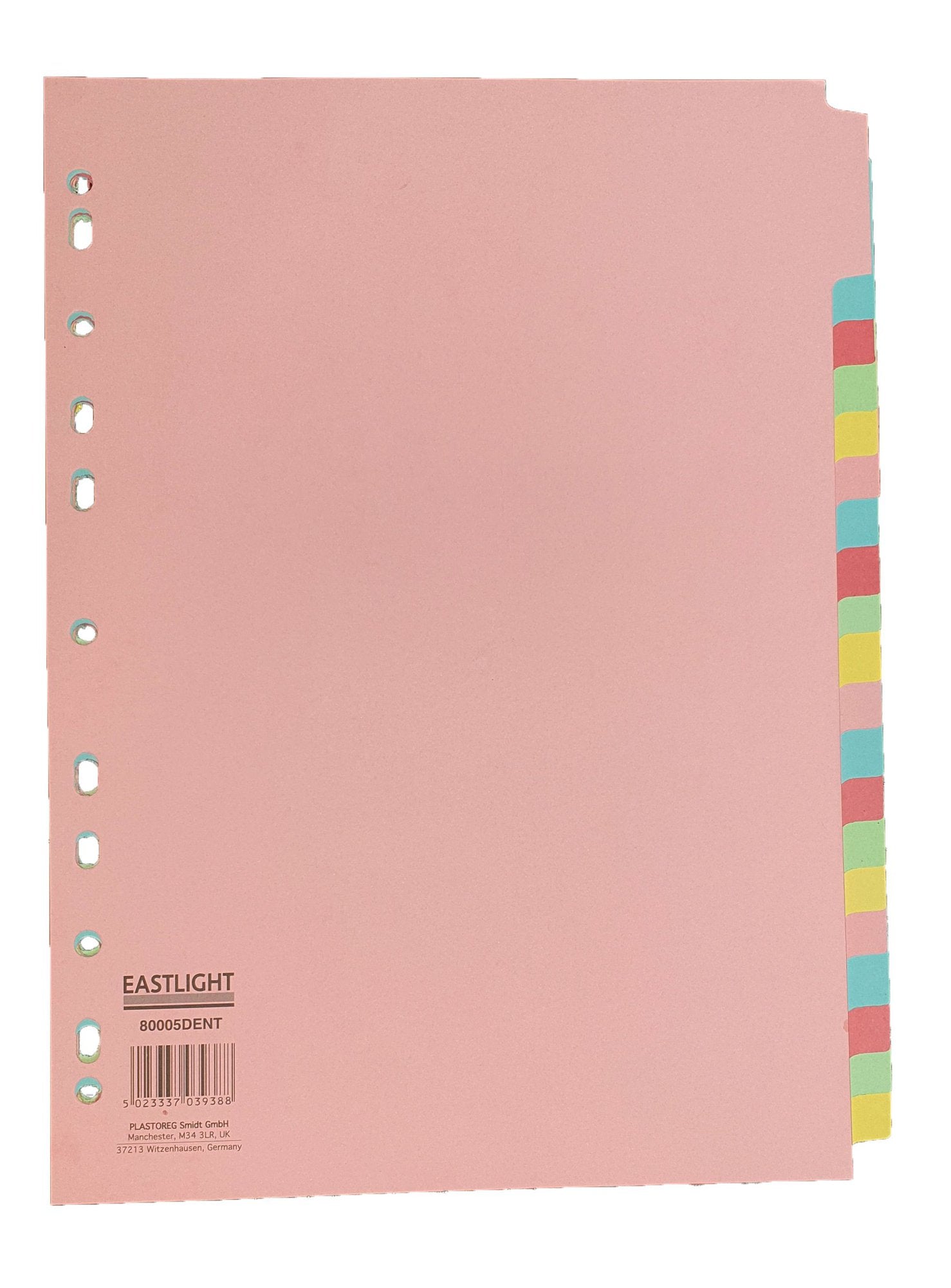 ValueX Divider 20 Part A4 155gsm Card Assorted Colours - 80005DENT