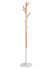Alba Tree Coat Stand 8 Coat/Accessory Hooks Natural Wood/White - PMTREE BC
