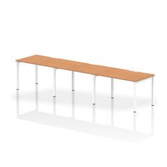 Dynamic Evolve Plus 1200mm Single Row 3 Person Desk Oak Top White Frame BE400 DD