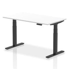 Dynamic Air 1400 x 800mm Height Adjustable Desk White Top Black Leg HA01194 DD