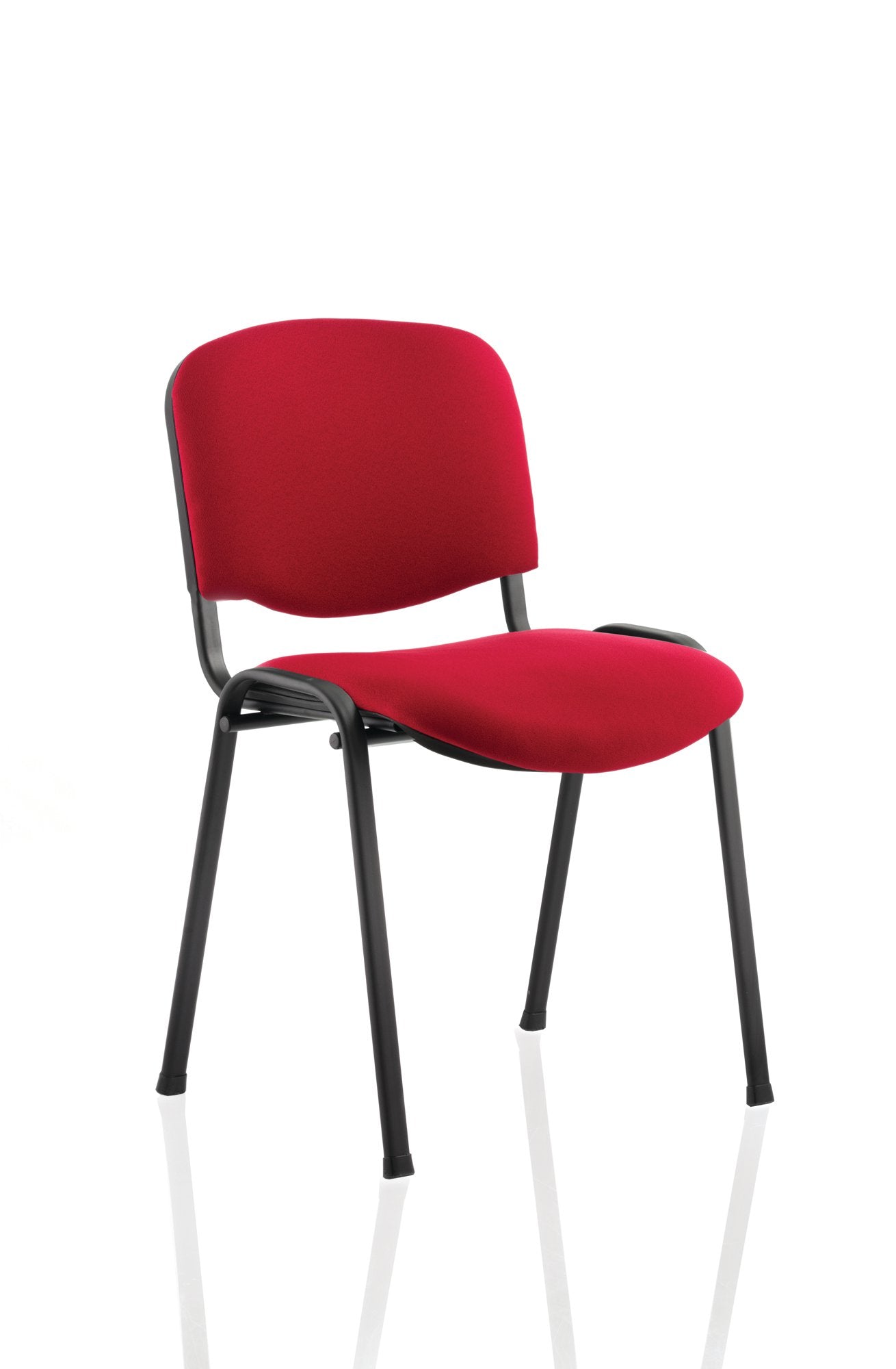 ISO Stacking Chair Wine Fabric Black Frame BR000064 DD