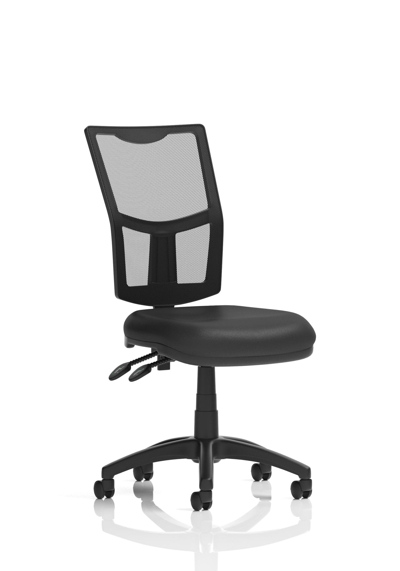 Dynamic Eclipse Plus II Medium Mesh Back and Soft Bonded Leather Seat Task Operator Office Chair Without Arms Black - KC0422 DD