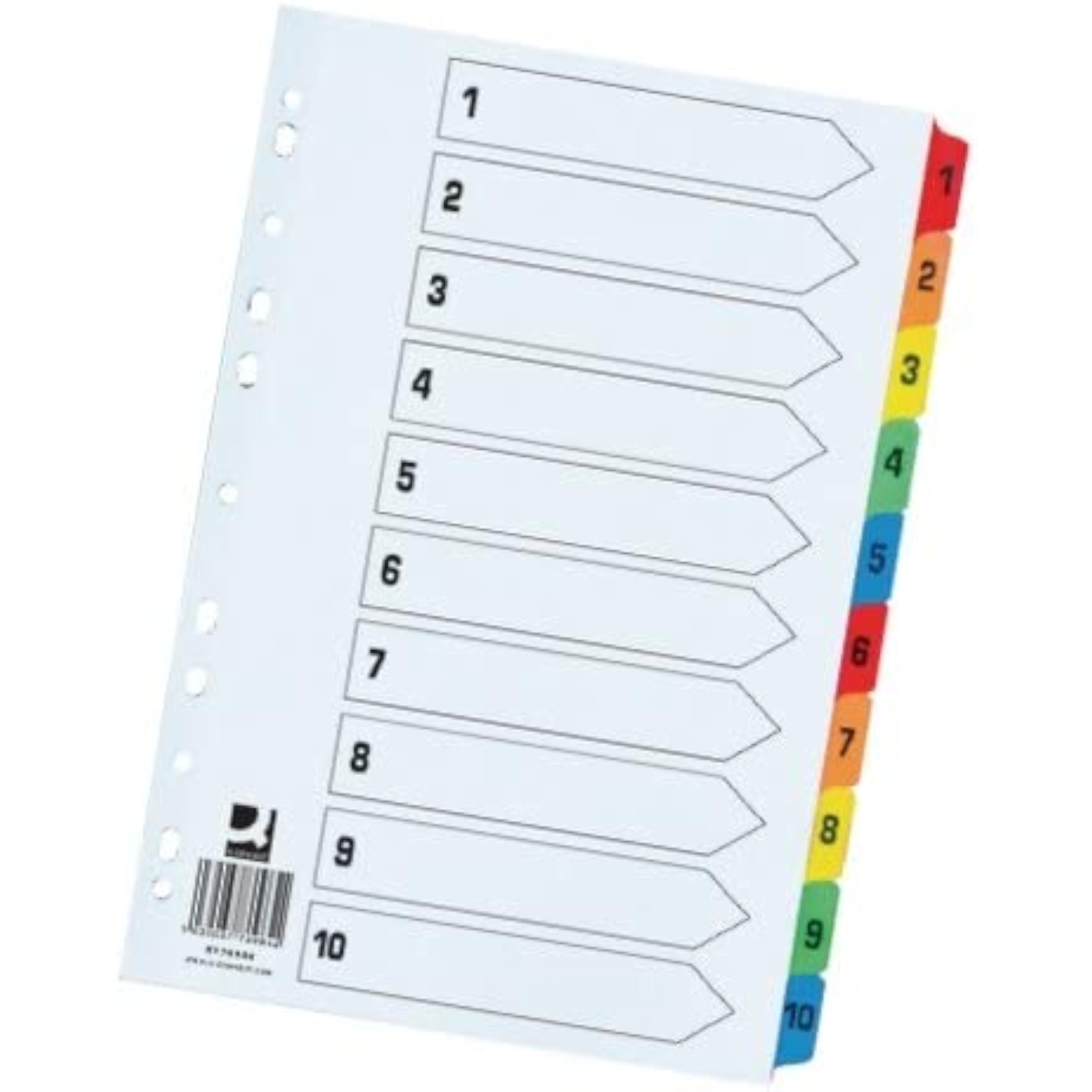 1–10 Index Extra Wide Reinforced Multi-Colour Tabs – Bulk Wholesale UK