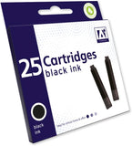 Standard Universal Fountain Pen Ink Cartridges – Black Ink Refills for Smooth Writing