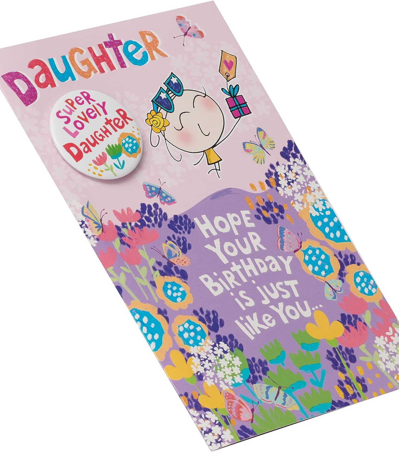 Fun Design Daughter Birthday Card with Badge