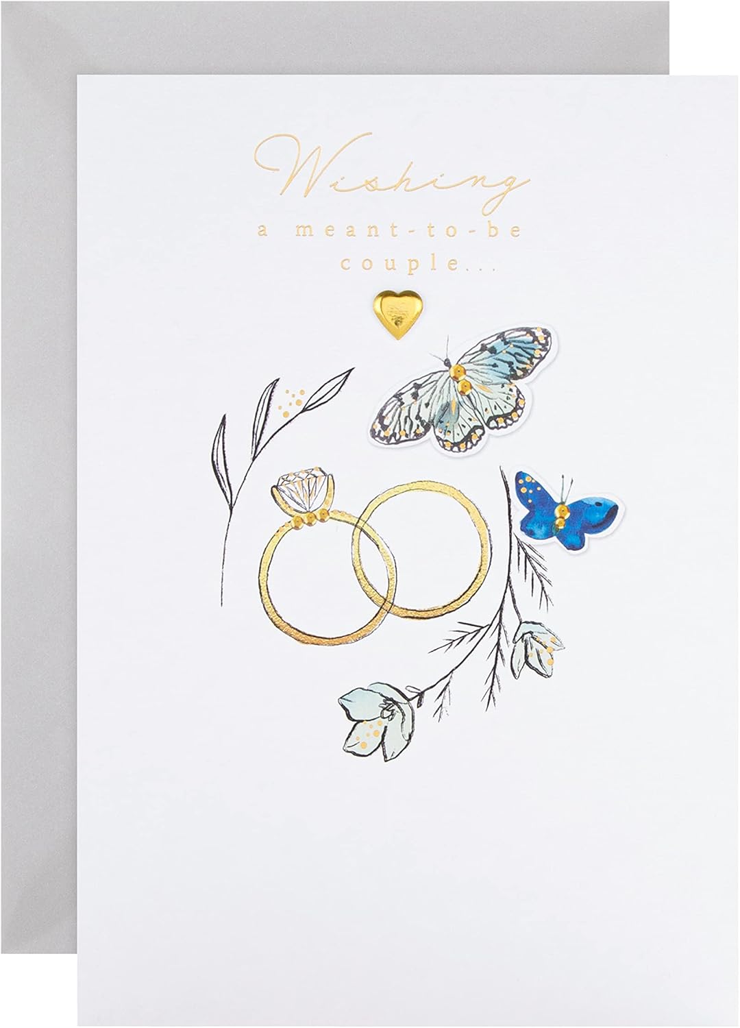 Wedding Card for Couple - Traditional Gold Rings Design