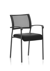 Brunswick Visitor Chair Black Fabric wArms Black Frame BR000024 DD