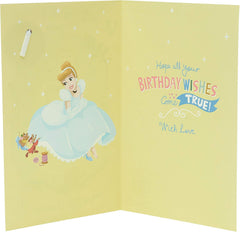 Disney Cinderella Granddaughter 3rd Birthday Card Include Badge